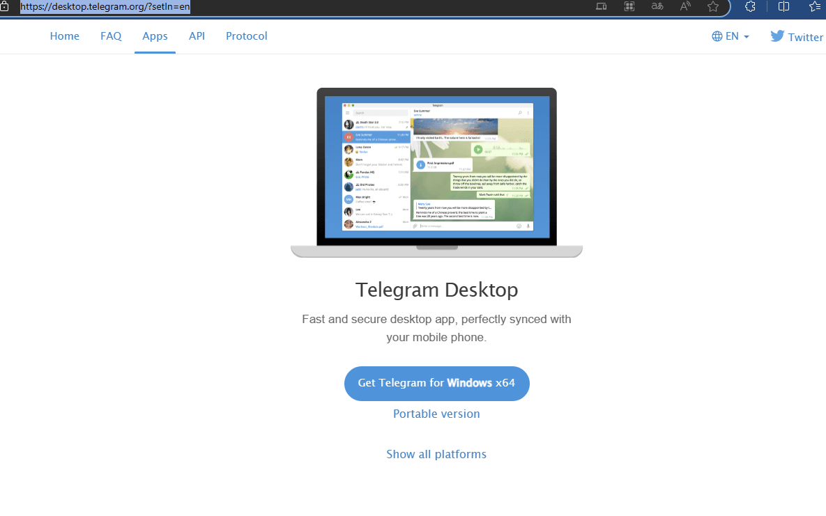 Telegram на Windows