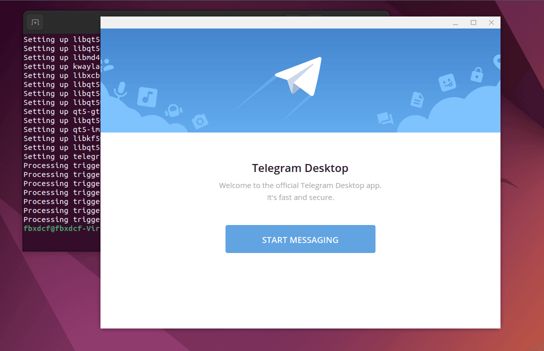 Telegram Linux. В данном случае Ubuntu